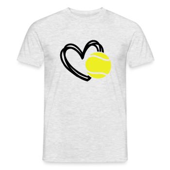 Tennis heart sport - Men's T-Shirt - heather grey - Front - AI Model Male 178 dark (178cm)