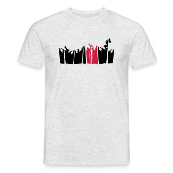 palmen urlaub insel schwarzer alien mann lange arm - Männer T-Shirt - Grau meliert - Vorne - AI Model Male 178 dark (178cm)