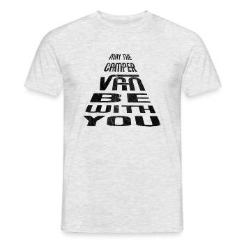 Camping Bus Camper Van Wohnmobil lustig Geschenk - Männer T-Shirt - Grau meliert - Vorne - AI Model Male 178 dark (178cm)