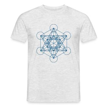 Metatron's Cube - blue - Men's T-Shirt - heather grey - Front - AI Model Male 178 dark (178cm)