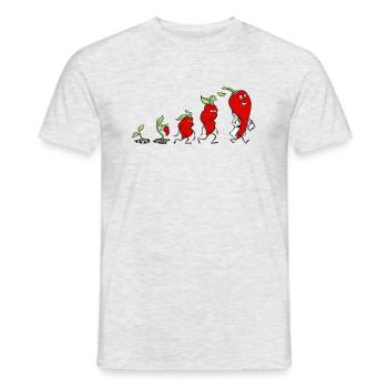 Évolution du piment - T-shirt homme - gris chiné - Devant - AI Model Male 178 dark (178cm)