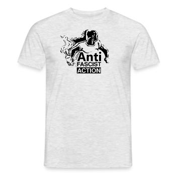 Anti-Fascist Action, AFA I Antifa UK - Men's T-Shirt - heather grey - Front - AI Model Male 178 dark (178cm)