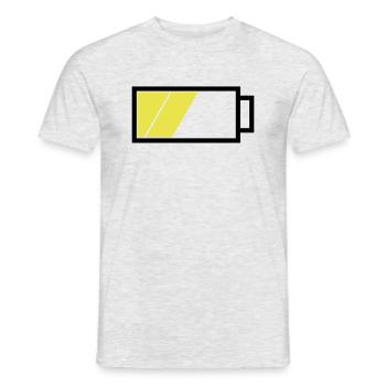 Battery half full - Men's T-Shirt - heather grey - Front - AI Model Male 178 dark (178cm)