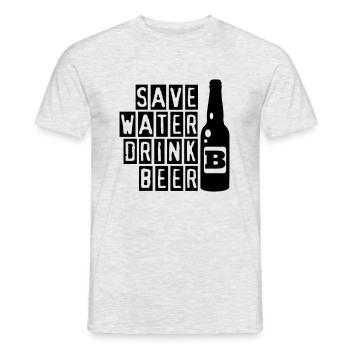 Save Water Drink Beer - Men's T-Shirt - heather grey - Front - AI Model Male 178 dark (178cm)