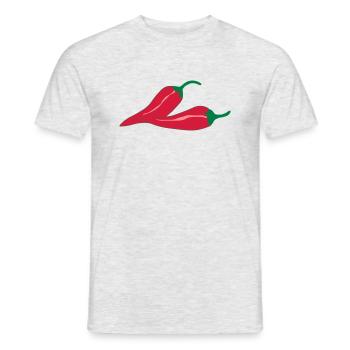 pepper chilli - Männer T-Shirt - Grau meliert - Vorne - AI Model Male 178 dark (178cm)