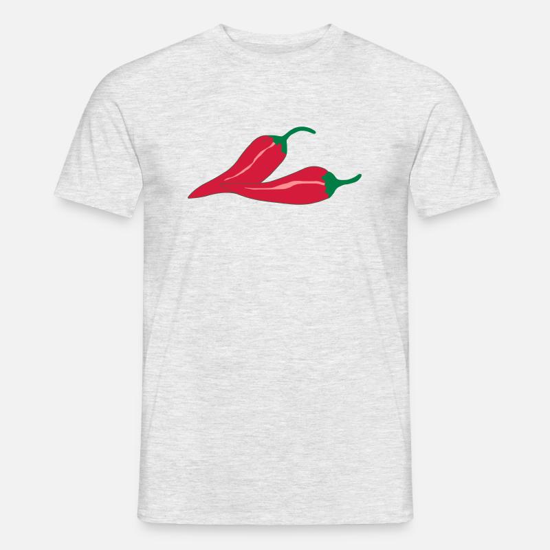 pepper chilli - Männer T-Shirt - Grau meliert