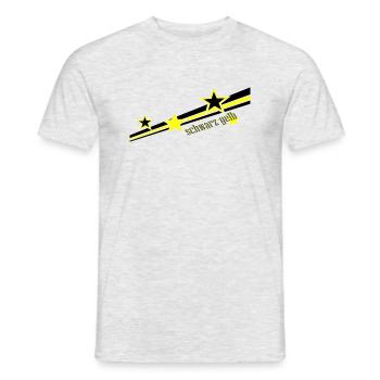 schwarz gelb - Männer T-Shirt - Grau meliert - Vorne - AI Model Male 178 dark (178cm)