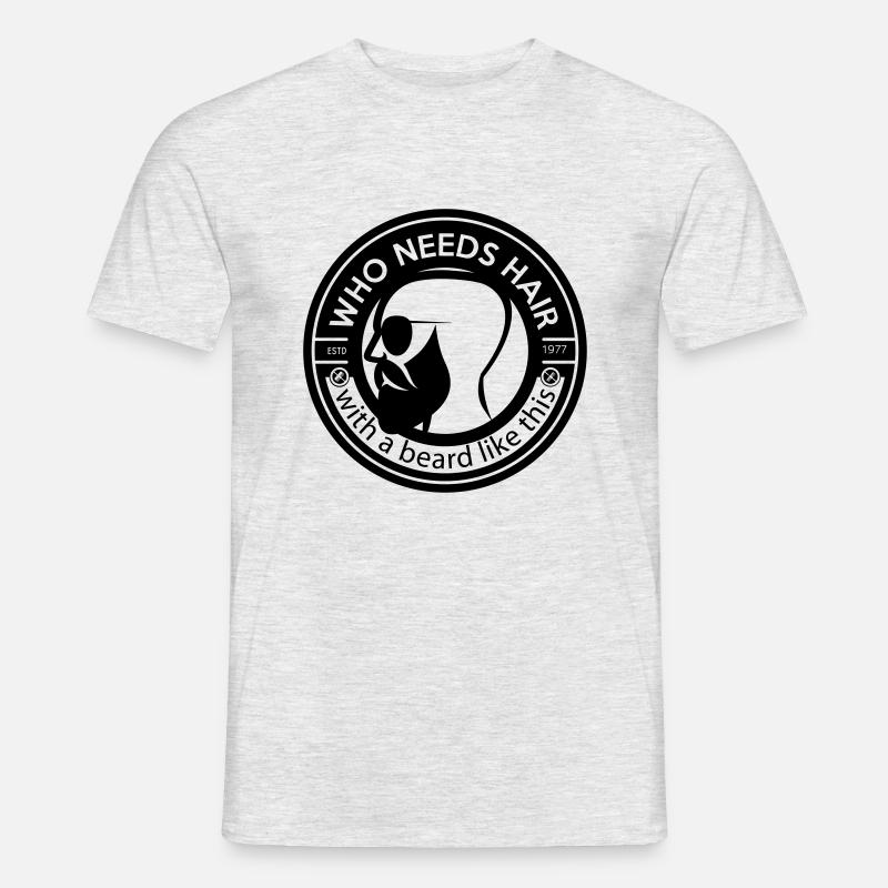 wer braucht das Haar mit einem Bart wie diese - Männer T-Shirt - Grau meliert