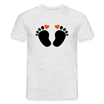 bébé pieds coeur - T-shirt homme - gris chiné - Devant - AI Model Male 178 dark (178cm)