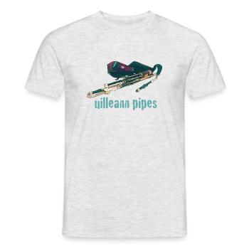 uilleann pipes - Men's T-Shirt - heather grey - Front - AI Model Male 178 dark (178cm)