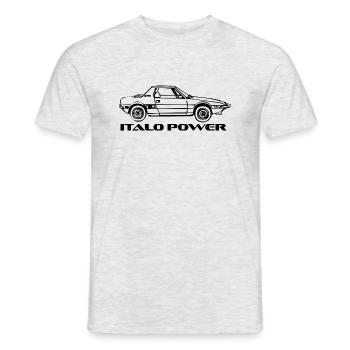 X1/9 Oldtimer Youngtimer Spider italie - T-shirt homme - gris chiné - Devant - AI Model Male 178 dark (178cm)