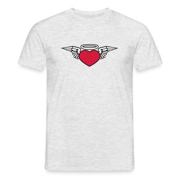 coeur ailes mort mort mouche dieu halo s - T-shirt homme - gris chiné - Devant - AI Model Male 178 dark (178cm)