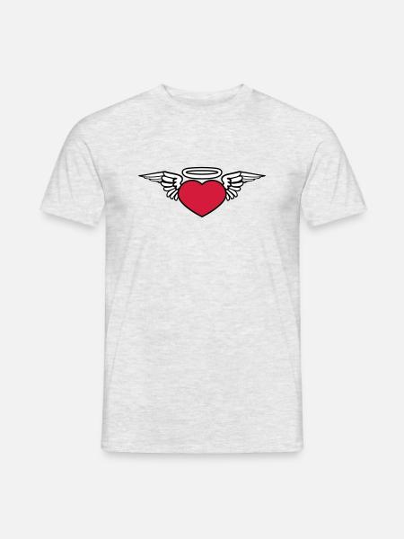 herz fluegel tot tod fliegen gott heiligenschein s - Männer T-Shirt - Grau meliert