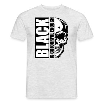 crâne assez coloré noir | Les couleurs peuvent être modifiées - T-shirt homme - gris chiné - Devant - AI Model Male 178 dark (178cm)