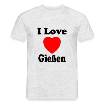 I love Giessen - Männer T-Shirt - Grau meliert - Vorne - AI Model Male 178 dark (178cm)