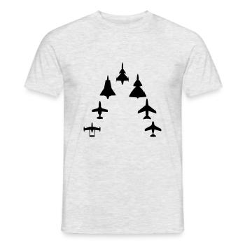 Swedish Air Force - Générations de chasseurs à réaction - T-shirt homme - gris chiné - Devant - AI Model Male 178 dark (178cm)