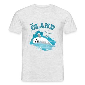 Öland Holiday Phoque de l’île de la mer Baltique - T-shirt homme - gris chiné - Devant - AI Model Male 178 dark (178cm)