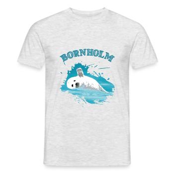 Bornholm Holiday Phoque de l’île de la mer Baltique - T-shirt homme - gris chiné - Devant - AI Model Male 178 dark (178cm)