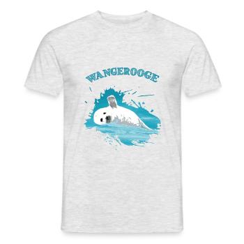 Wangerooge Urlaub Nordsee Insel Robbe Seehund - Männer T-Shirt - Grau meliert - Vorne - AI Model Male 178 dark (178cm)