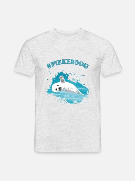 Spiekeroog Urlaub Nordsee Insel Robbe Seehund - Männer T-Shirt - Grau meliert