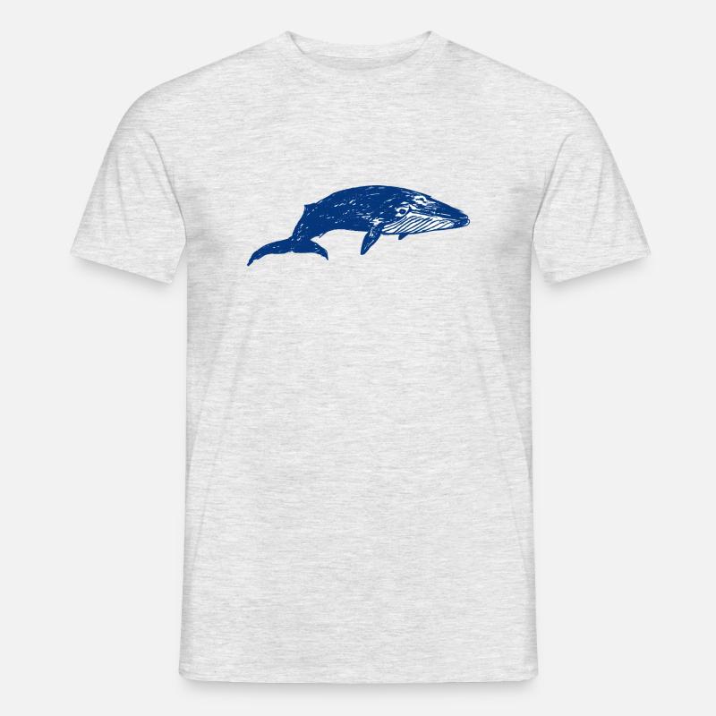 Blauwal - Männer T-Shirt - Grau meliert