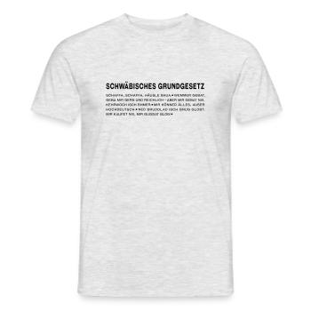 Schwäbisches Grundgesetz - Männer T-Shirt - Grau meliert - Vorne - AI Model Male 178 dark (178cm)