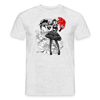 Armes japonaises - T-shirt homme - gris chiné - Devant - AI Model Male 178 dark (178cm)