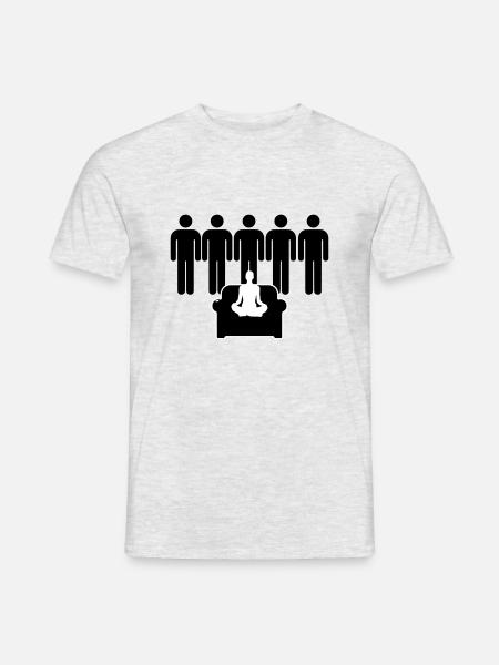 5 vs 1 Internet Humor Porn Design as a Vector - Men's T-Shirt - heather grey