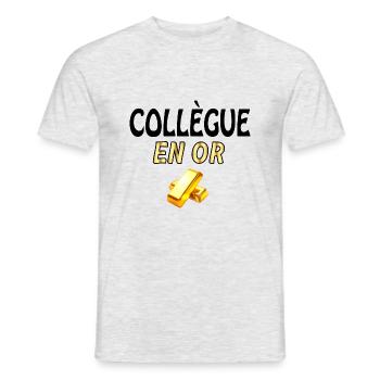 Collègue En Or Homme Et Femme - T-shirt homme - gris chiné - Devant - AI Model Male 178 dark (178cm)