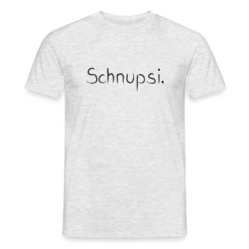 SCHNUPSI - Männer T-Shirt - Grau meliert - Vorne - AI Model Male 178 dark (178cm)