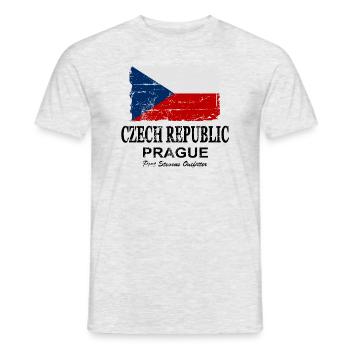 Czech Republic - flag - banner - flag - flag - Men's T-Shirt - heather grey - Front - AI Model Male 178 dark (178cm)