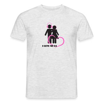 I LOVE MY DJ - Männer T-Shirt - Grau meliert - Vorne - AI Model Male 178 dark (178cm)