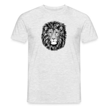 lion - Men's T-Shirt - heather grey - Front - AI Model Male 178 dark (178cm)