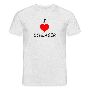 Ich liebe Schlager - Männer T-Shirt - Grau meliert - Vorne - AI Model Male 178 dark (178cm)