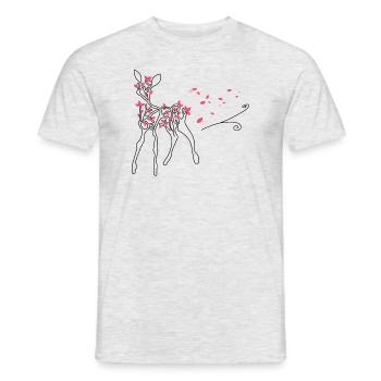 Bambi im Wind - Männer T-Shirt - Grau meliert - Vorne - AI Model Male 178 dark (178cm)
