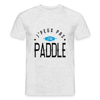 J'peux pas j'ai Paddle cadeau sport paddle surf - T-shirt homme - gris chiné - Devant - AI Model Male 178 dark (178cm)