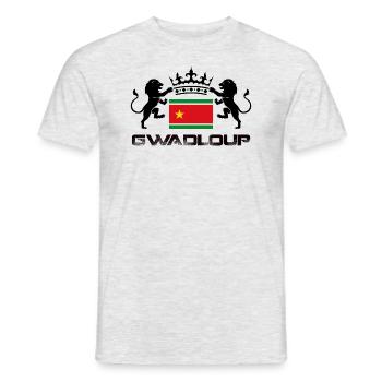 Guadeloupe drapeau royale - T-shirt homme - gris chiné - Devant - AI Model Male 178 dark (178cm)