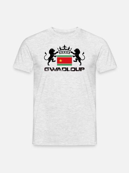 Guadeloupe drapeau royale - T-shirt homme - gris chiné