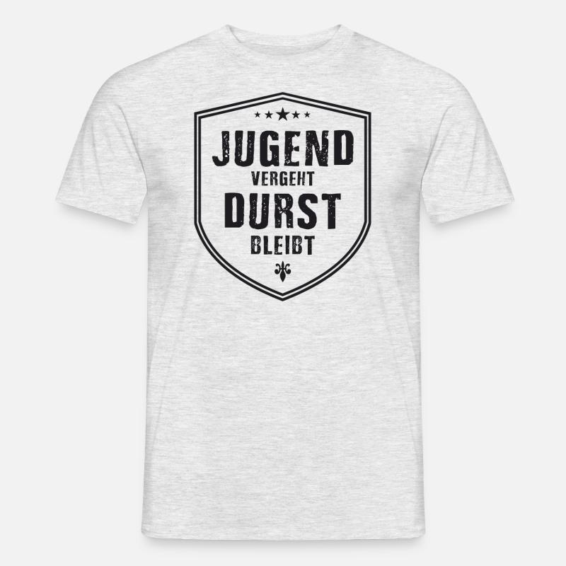 Jugend vergeht Durst bleibt - Männer T-Shirt - Grau meliert