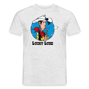 Lucky Luke Avec Pistolet - T-shirt homme - gris chiné - Devant - AI Model Male 178 dark (178cm)