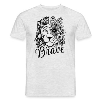 Lion Lion's Head cool Africa Horoscope Zodiac Sign - Men's T-Shirt - heather grey - Front - AI Model Male 178 dark (178cm)
