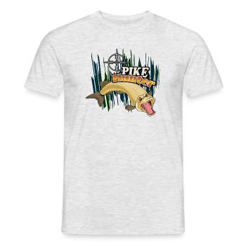 Hecht - Männer T-Shirt - Grau meliert - Vorne - AI Model Male 178 dark (178cm)