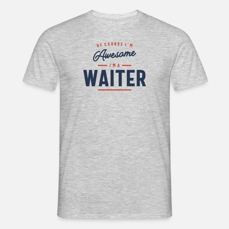 Kellner Beruf - Männer T-Shirt - Grau meliert