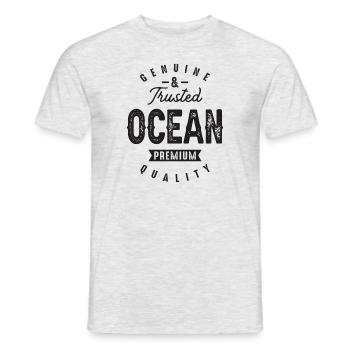 Genuine and Trusted Ocean Funny Personalized Name - Men's T-Shirt - heather grey - Front - AI Model Male 178 dark (178cm)