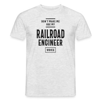 Railroad Engineer Job Occupation - Men's T-Shirt - heather grey - Front - AI Model Male 178 dark (178cm)