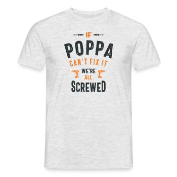 If Poppa Can't ix It - Dad Grandpa - Men's T-Shirt - heather grey - Front - AI Model Male 178 dark (178cm)