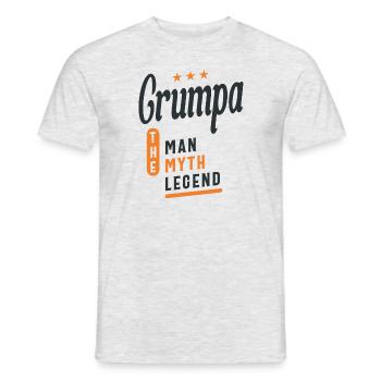 Grumpa The Man Myth Legend - Grandpa Dad - Men's T-Shirt - heather grey - Front - AI Model Male 178 dark (178cm)