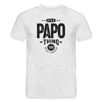 It's a Papo Thing Funny Dad Grandpa - Men's T-Shirt - heather grey - Front - AI Model Male 178 dark (178cm)