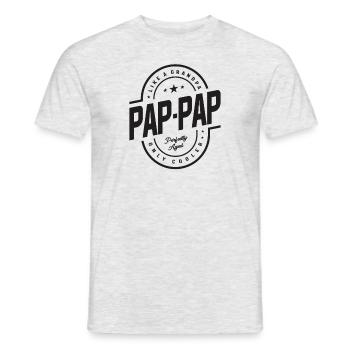 Pap-Pap Like a Grandpa Only Cooler Funny - Men's T-Shirt - heather grey - Front - AI Model Male 178 dark (178cm)