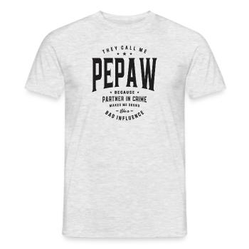 They Call Me Pepaw Because Partner in Crime Funny - Men's T-Shirt - heather grey - Front - AI Model Male 178 dark (178cm)